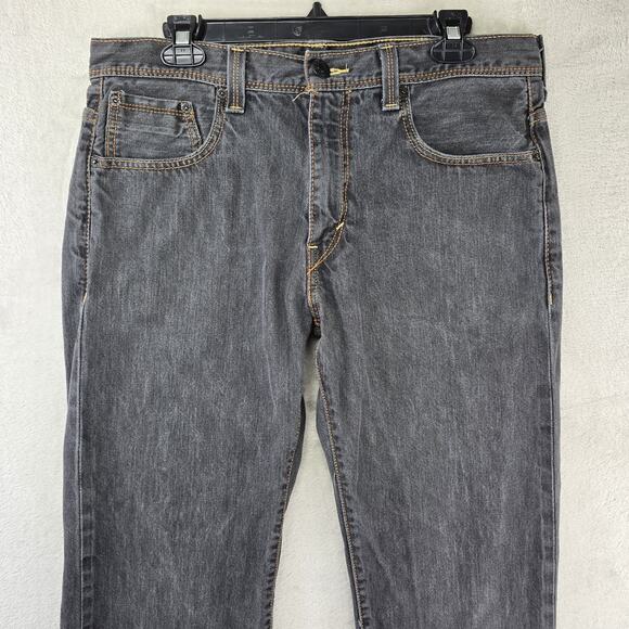 Levis 569 Jeans Mens 33x32 (Fits 34x29) Gray Loose Straight Fit Flap Pocket - Picture 3 of 16